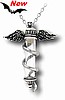 Rod of Asclepius Pendant, by Alchemy Gothic
